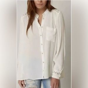 Free People Best Button Down Eyelet Top